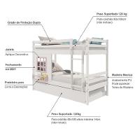 Treliche Infantil Com Janela Madeira Maciça Branco/ Rosa Housin