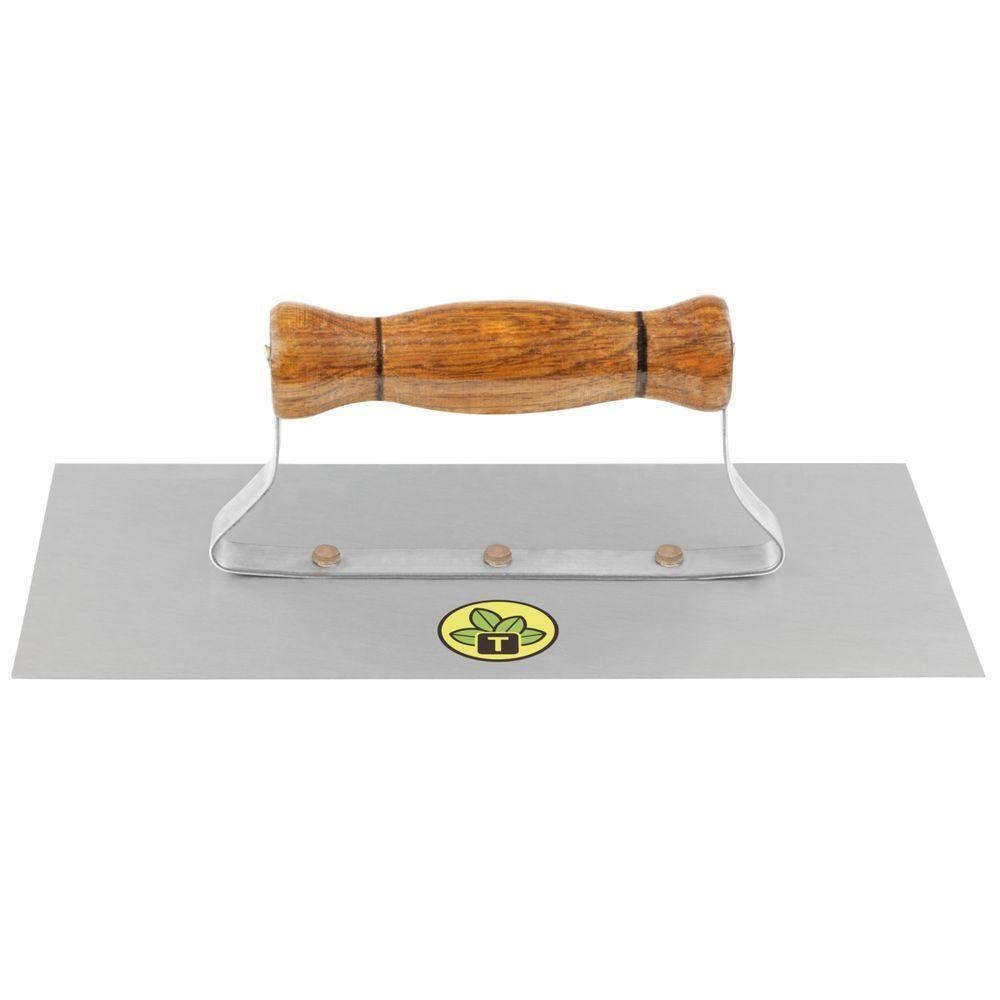 Desempenadeira Metálica De Base Lisa Tramontina Sem Dentes Com Cabo De Madeira - 1