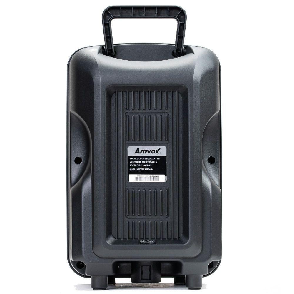 Caixa Amplificada Amvox Recarregável Bluetooth USB MicroSD Auxiliar 220W ACA 221 Gigante II Preto Bivolt - 4