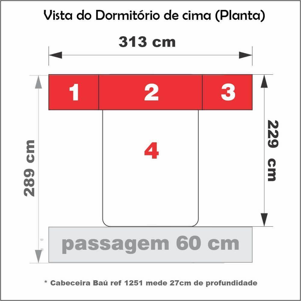Dormitório Queen Size Sem Cama 1223s Branco - 8