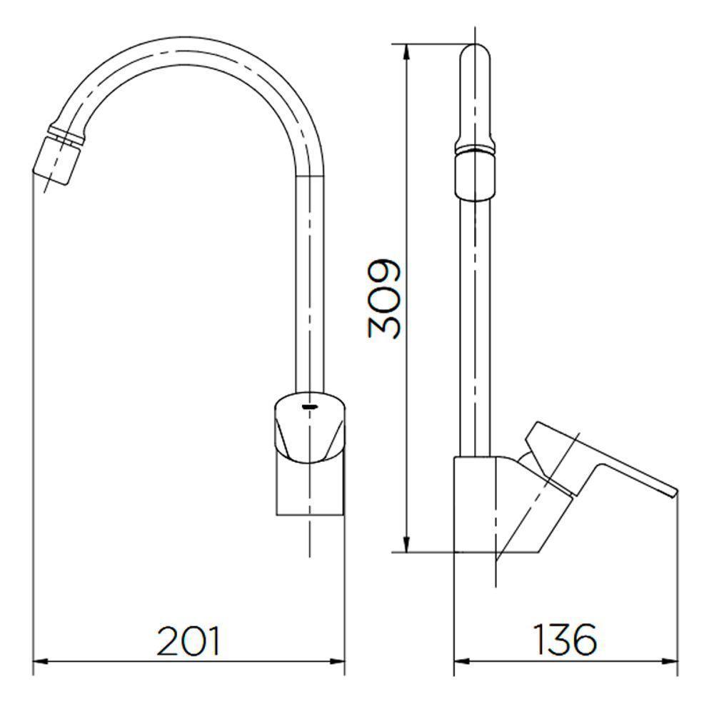 Torneira Misturador Monocomando Docol Gali 934606 De Bancada Cromada - 3