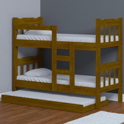 Beliche Que Vira Duas Camas Com Cama Auxiliar Imbuia Perola Nemargi