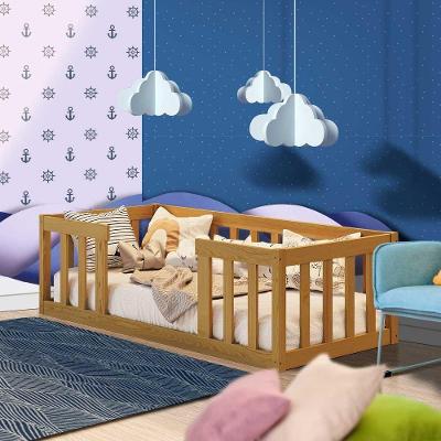 Cama Cercadinho De Chão Infantil Montessori Nogueira Cuko Jm Móveis