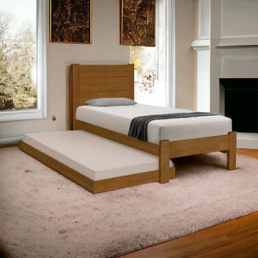 Cama Lara Solteiro Imbuia Com Auxiliar Atraente - 1