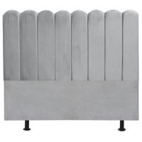 Cabeceira Estofada Cama Box King 195 Cm Maitê Suede Cor:cinza Claro - 1