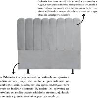 Cabeceira Estofada Cama Box King 195 Cm Maitê Suede Cor:cinza Claro - 3