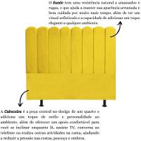Cabeceira Estofada Cama Box King 195 Cm Maitê Suede Cor:amarelo - 3