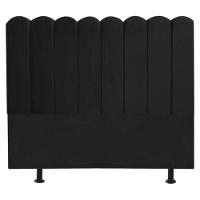 Cabeceira Estofada Cama Box King 195 Cm Maitê Suede Cor:preto - 1