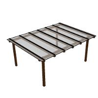 Kit Policarbonato Cristal 6mm 4,00m X 3,00m - Perfis Naturais - 1