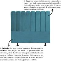 Cabeceira Estofada Cama Box King 195 Cm Maitê Suede Cor:azul Turquesa - 5
