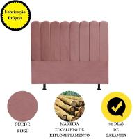 Cabeceira Estofada Cama Box King 195 Cm Maitê Suede Cor:rosê - 6