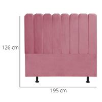 Cabeceira Estofada Cama Box King 195 Cm Maitê Suede Cor:rosa - 3