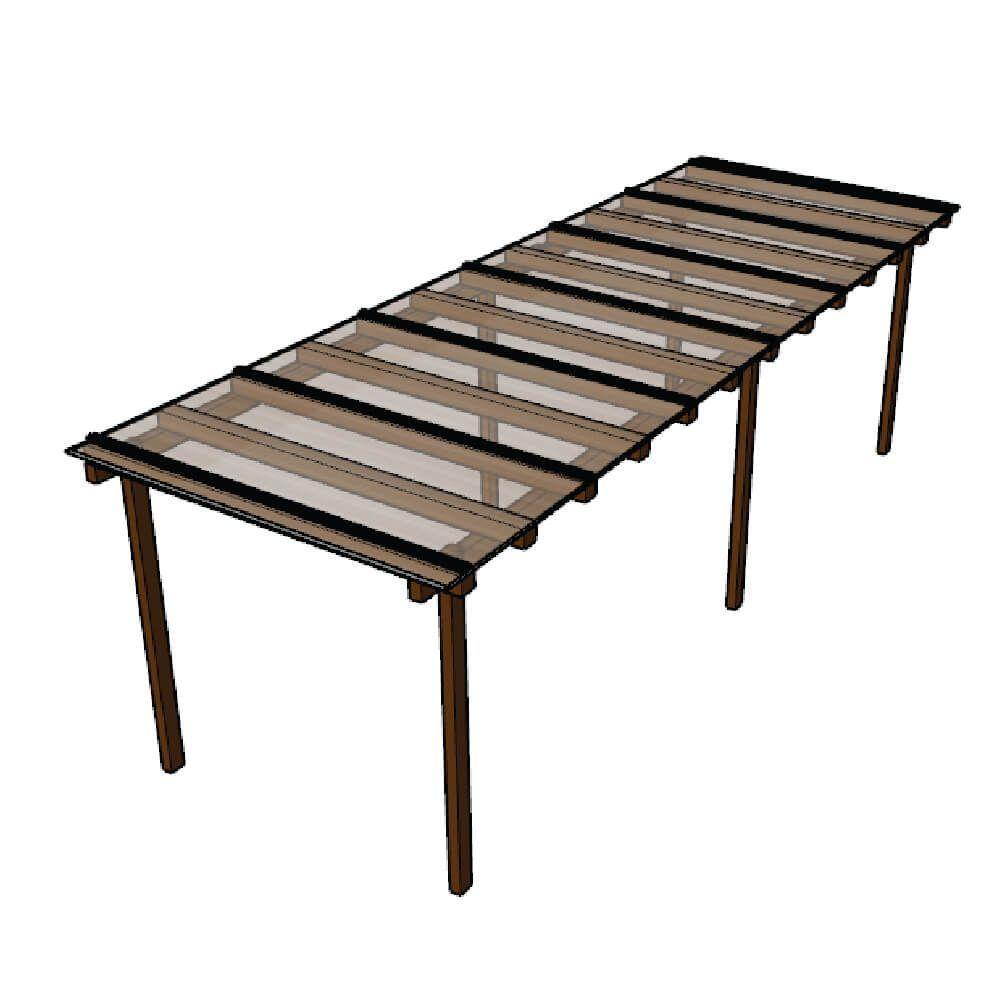 Kit Policarbonato Cristal 4mm 6,00m X 3,00m - Perfis Naturais - 1