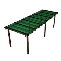 Kit Policarbonato Verde 4mm 6,00m X 2,00m - Perfis Naturais - 1