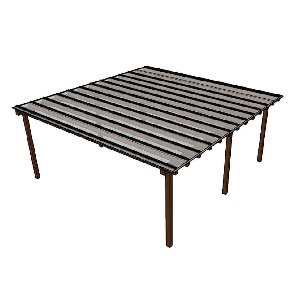 Kit Policarbonato Cristal 4mm 6,00m X 6,00m - Perfis Naturais - 1