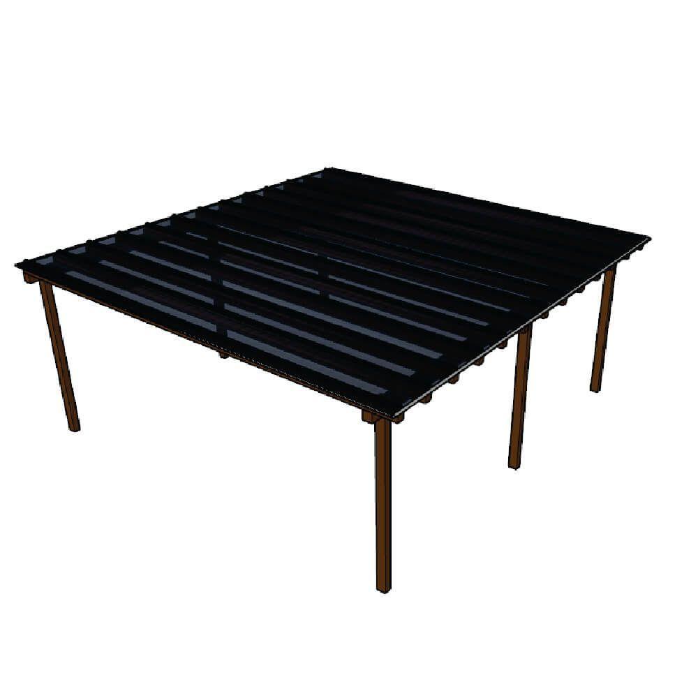 Kit Policarbonato Fume 4mm 6,00m X 6,00m - Perfis Naturais - 1