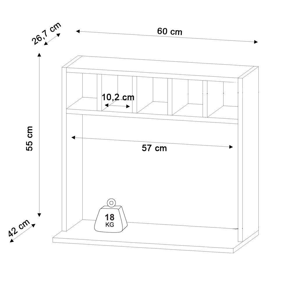 Suporte Para Microondas Com Nicho Adega Para Cozinha Emma 60cm Grafite M12 - D'rossi - 3