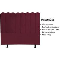 Cabeceira Estofada Cama Box Queen 160 Cm Maitê Suede Cor:bordô - 6