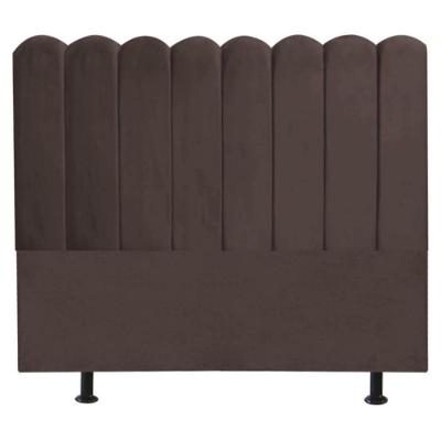 Cabeceira Estofada Cama Box Queen 160 Cm Maitê Suede Cor:marrom