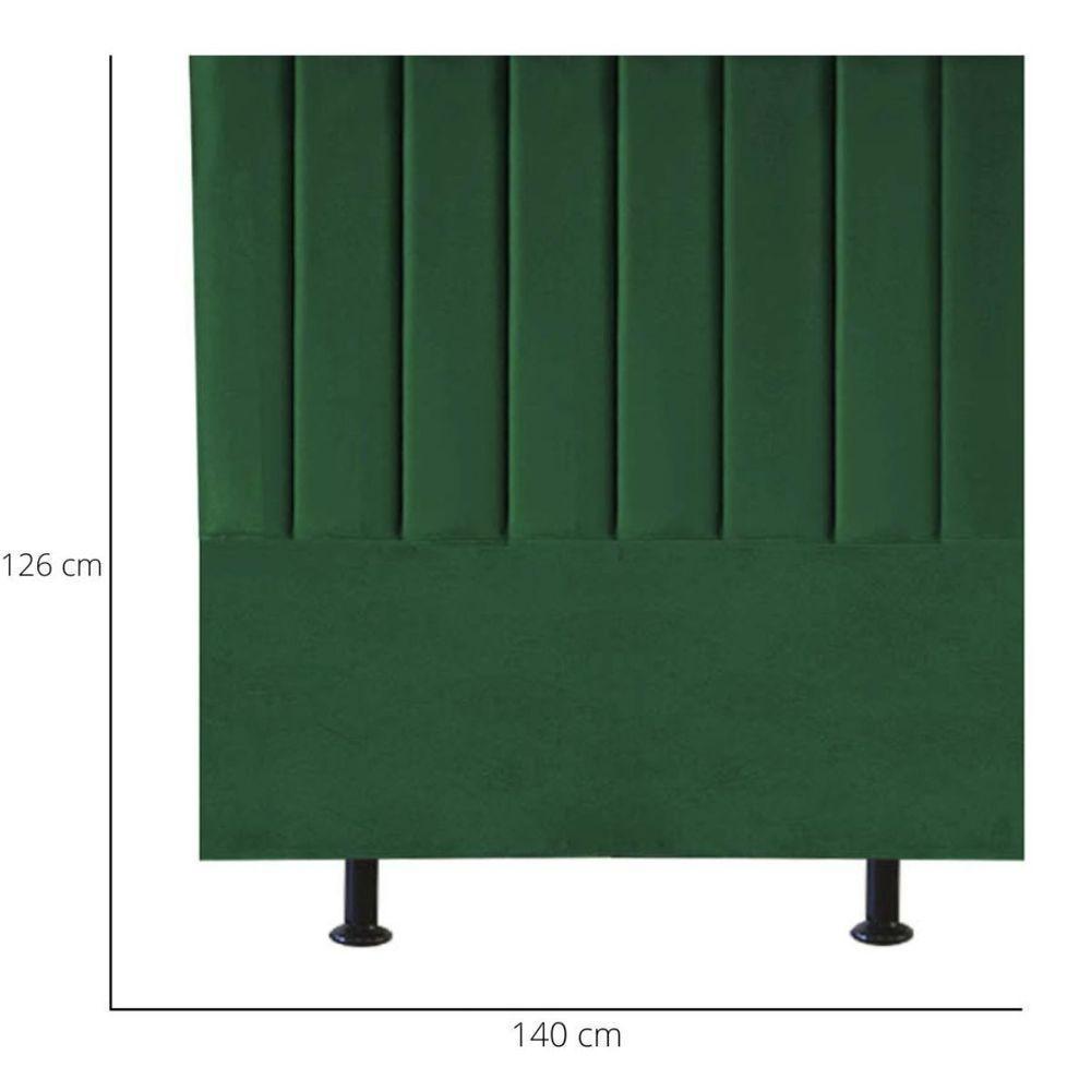Cabeceira Estofada De Cama Casal Box 140 Cm Carolina Suede E Frame Cor:verde - 4