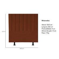 Cabeceira Estofada Cama Solteiro Box 100 Cm Carolina Veludo E Frame Cor:terracota