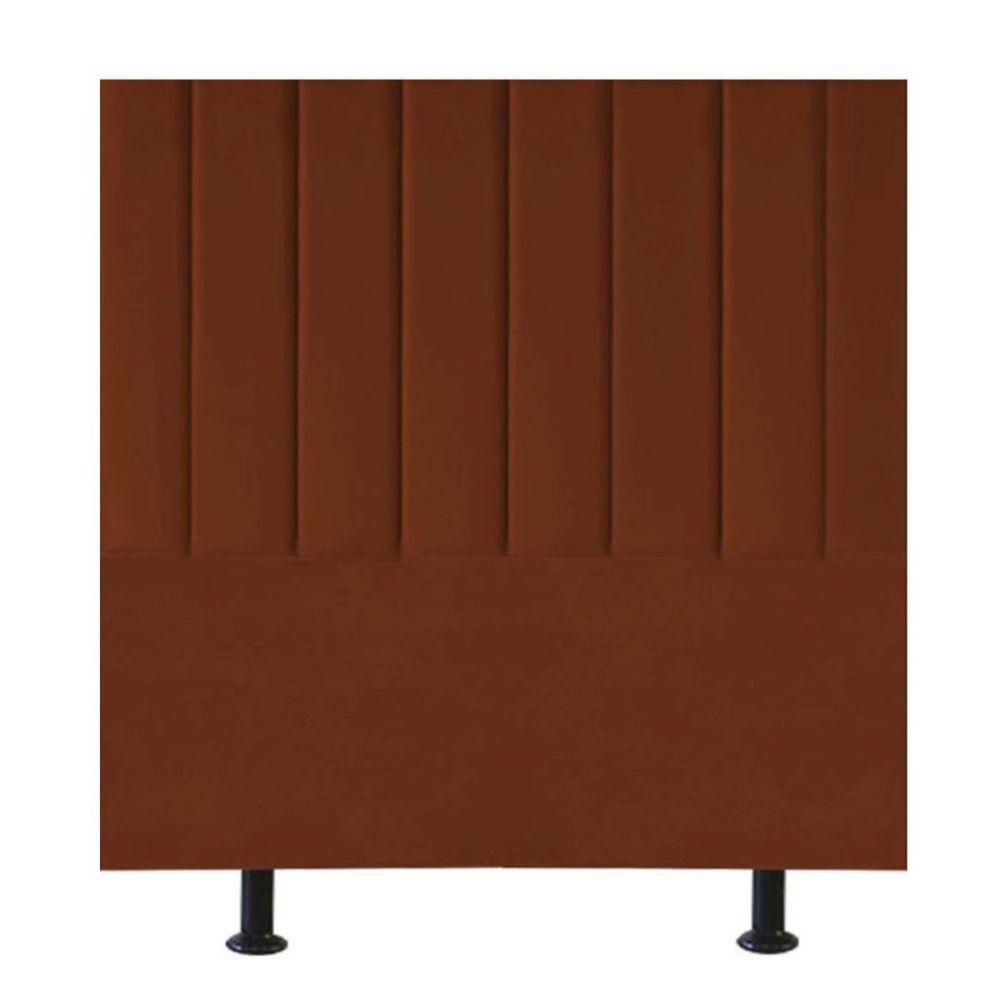 Cabeceira Estofada Cama Box Casal 140 Cm Catarina Veludo E Frame Cor:terracota - 2