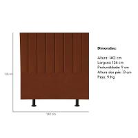 Cabeceira Estofada Cama Box Casal 140 Cm Catarina Veludo E Frame Cor:terracota