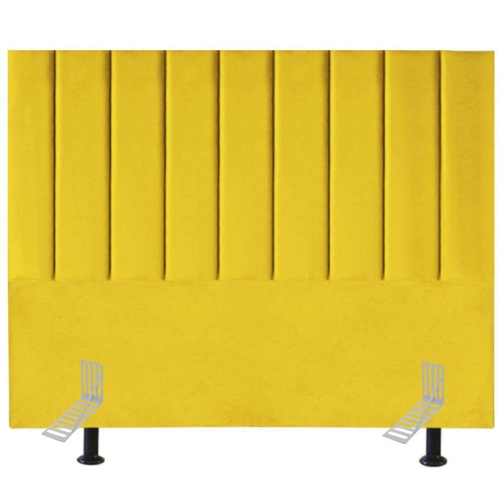 Cabeceira Estofada Cama King 195 Cm Carolina Suede E Frame Cor:amarelo - 1