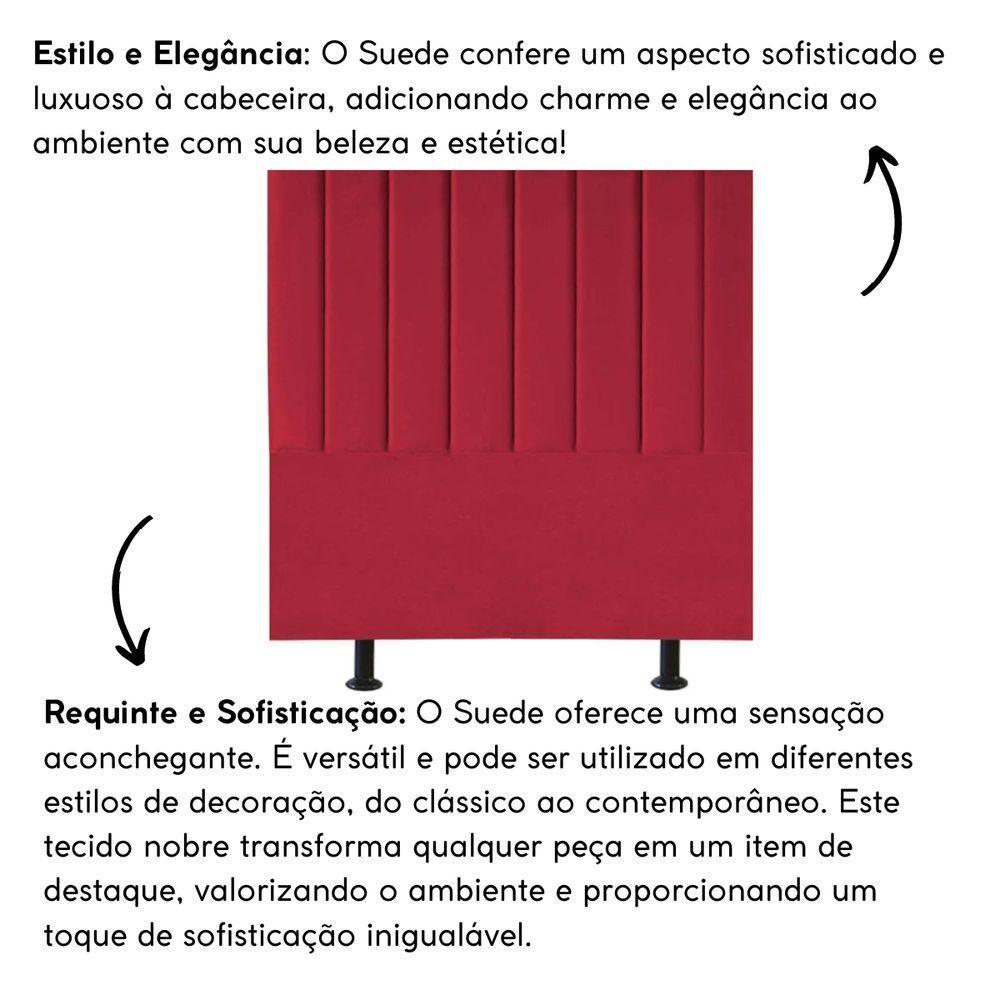 Cabeceira Estofada Cama King 195 Cm Carolina Suede E Frame Cor:vermelho - 2
