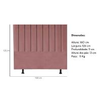 Cabeceira Estofada Cama King 195 Cm Carolina Suede E Frame Cor:rosé