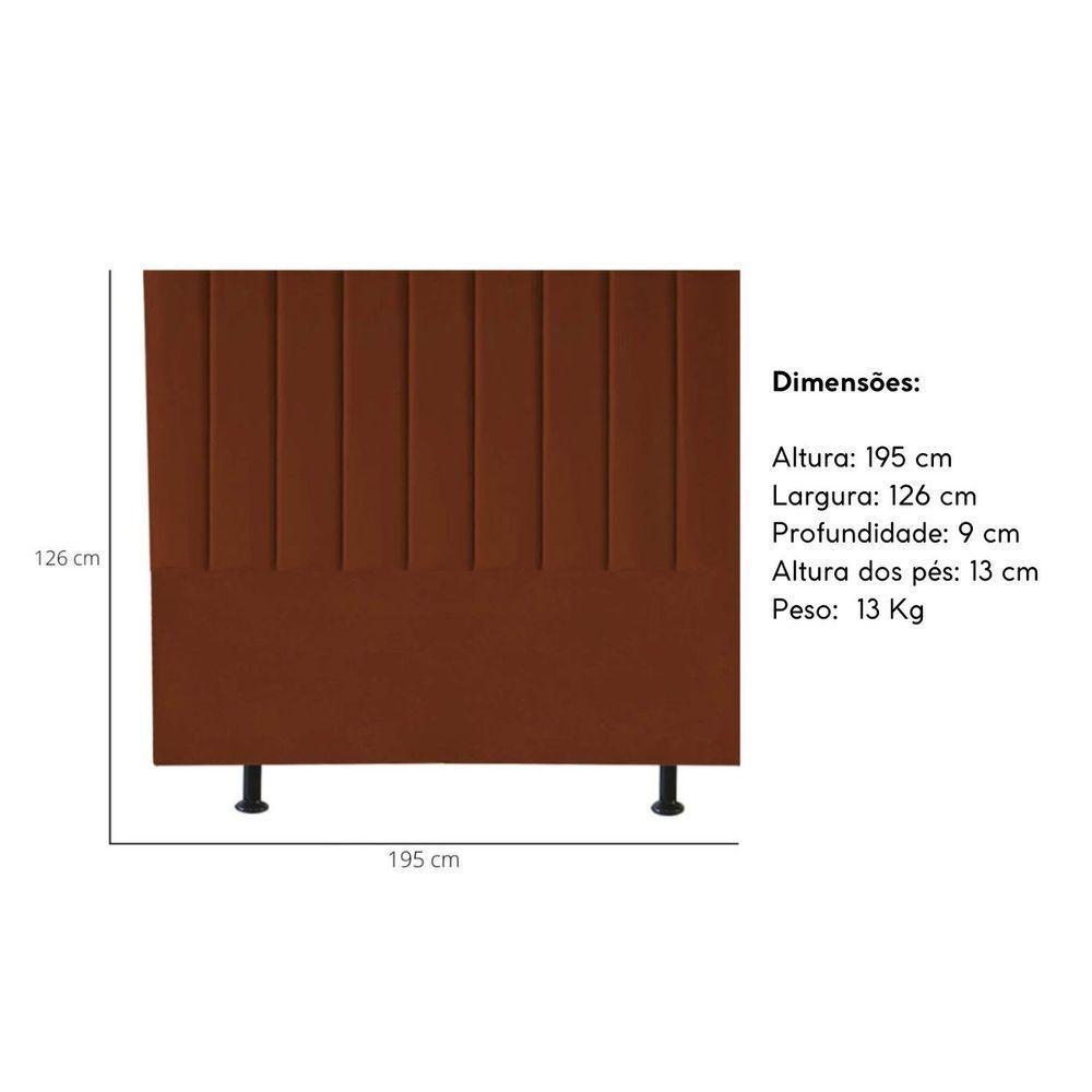 Cabeceira Estofada Cama Box King 195 Cm Carolina Veludo E Frame Cor:terracota - 4