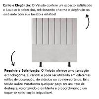 Cabeceira Estofada De Cama Casal Box 140 Cm Carolina Veludo E Frame Cor:cinza Claro