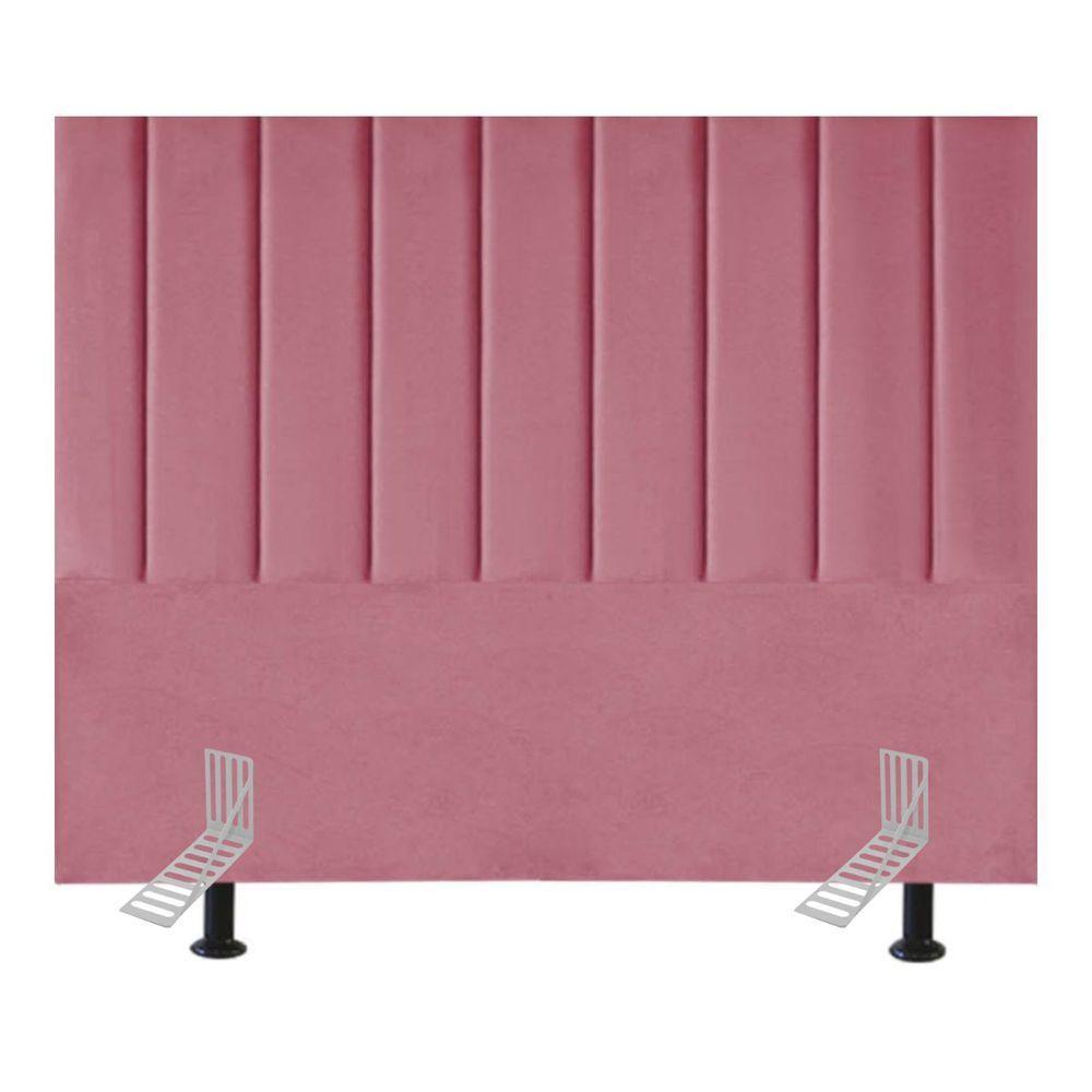 Cabeceira Estofada Cama King 195 Cm Carolina Suede E Frame Cor:rosa - 1