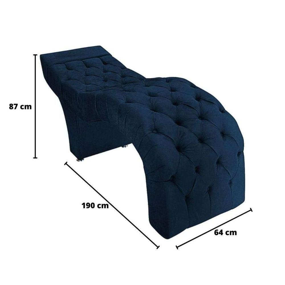 Maca Estofada Estética Cílios Salão Spa Suede Júlia Cor:azul Marinho - 3