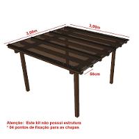 Kit Policarbonato Bronze 4mm 3,00m X 3,00m - Perfis Naturais - 5