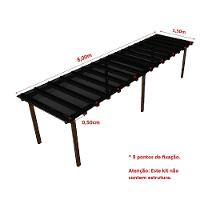 Kit Policarbonato Fume 4mm 8,00m X 1,50m - Perfis Naturais - 2