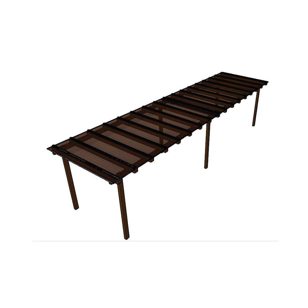 Kit Policarbonato Bronze 4mm 8,00m X 1,50m - Perfis Naturais - 1