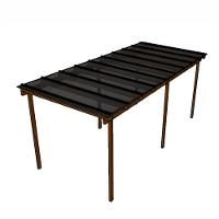 Kit Policarbonato Fume 6mm 6,00m X 1,50m - Perfis Naturais - 1