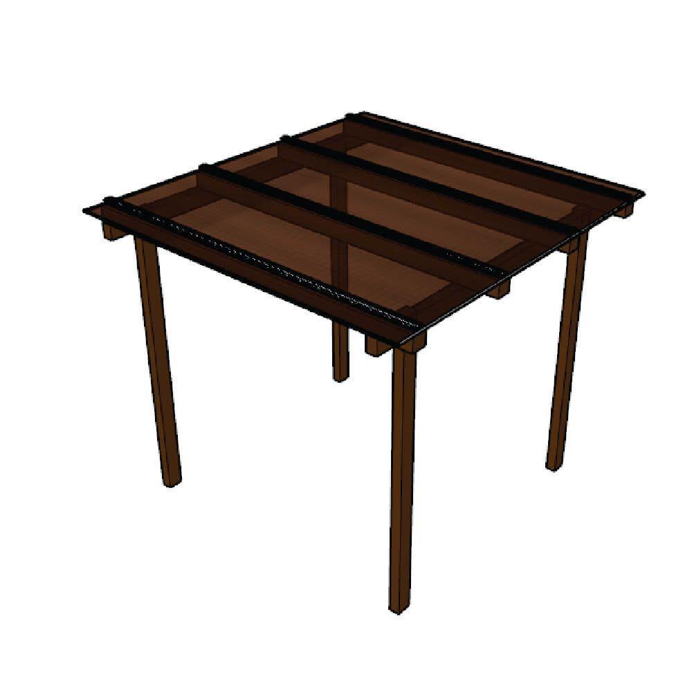 Kit Policarbonato Bronze 6mm 2,00m X 3,00m - Perfis Naturais - 1