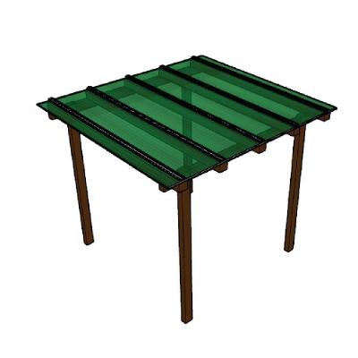 Kit Policarbonato Verde 4mm 2,00m X 3,00m - Perfis Naturais