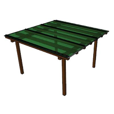 Kit Policarbonato Verde 4mm 3,00m X 3,00m - Perfis Naturais