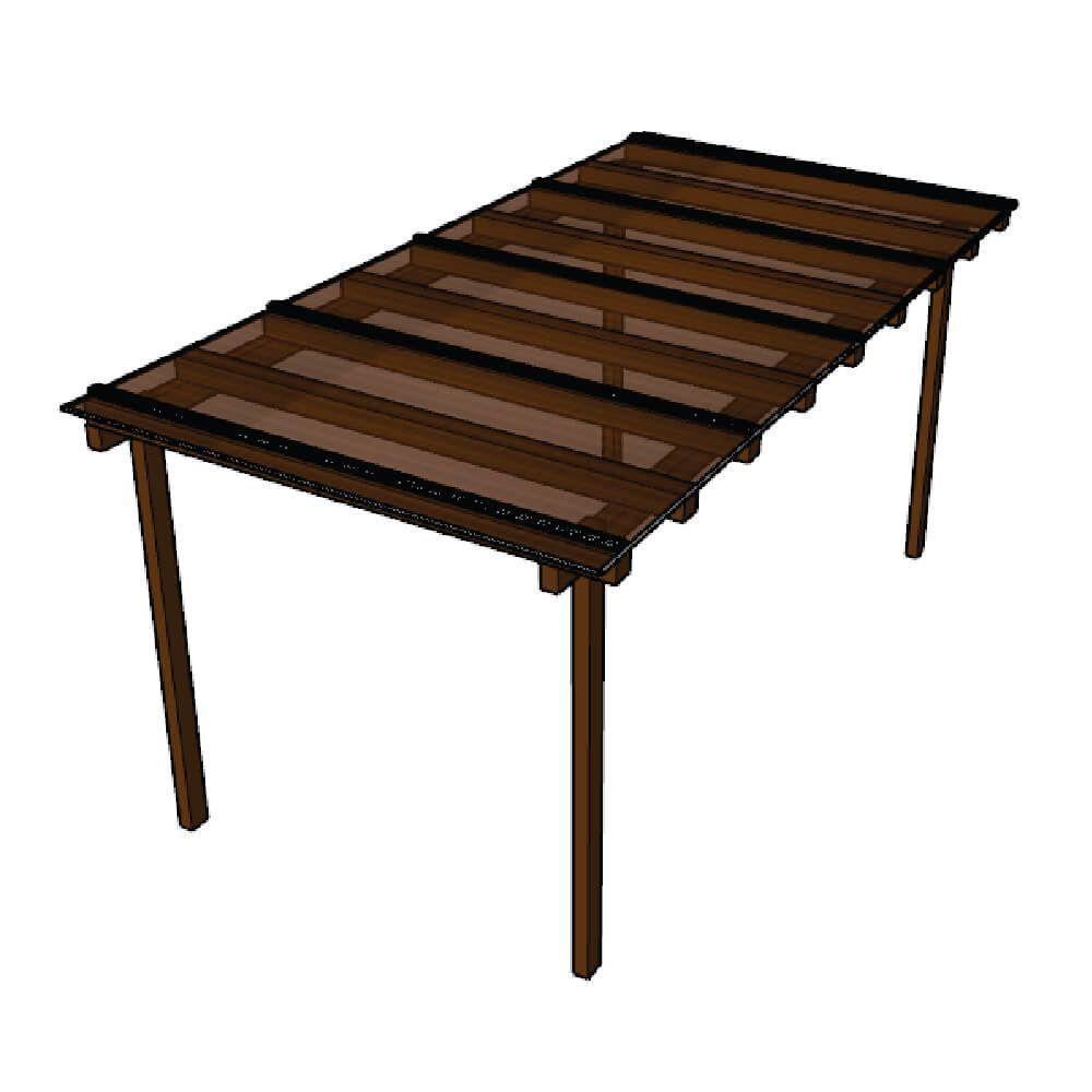 Kit Policarbonato Bronze 4mm 4,00m X 2,00m - Perfis Naturais - 1