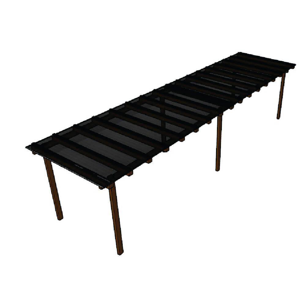 Kit Policarbonato Fume 4mm 8,00m X 3,00m - Perfis Naturais - 1