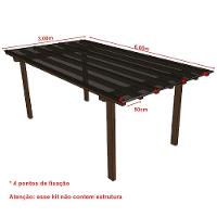 Kit Policarbonato Fume 4mm 3,00m X 6,00m - Perfis Naturais - 5