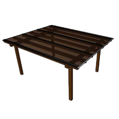 Kit Policarbonato Bronze 4mm 3,00m X 4,00m - Perfis Naturais