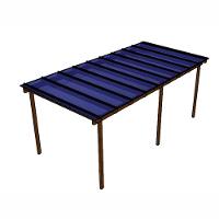 Kit Policarbonato Azul 6mm 6,00m X 3,00m - Perfis Naturais - 1