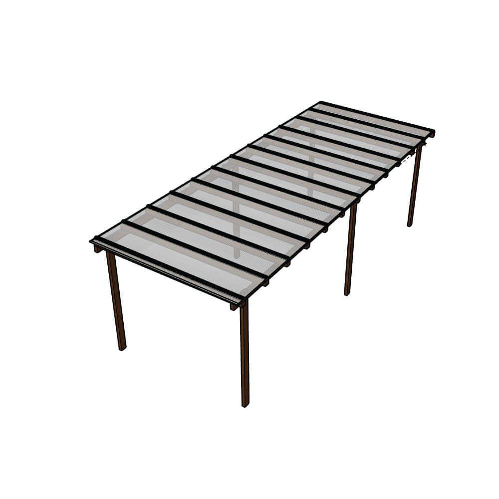 Kit Policarbonato Cristal 6mm 8,00m X 3,00m - Perfis Naturais - 1