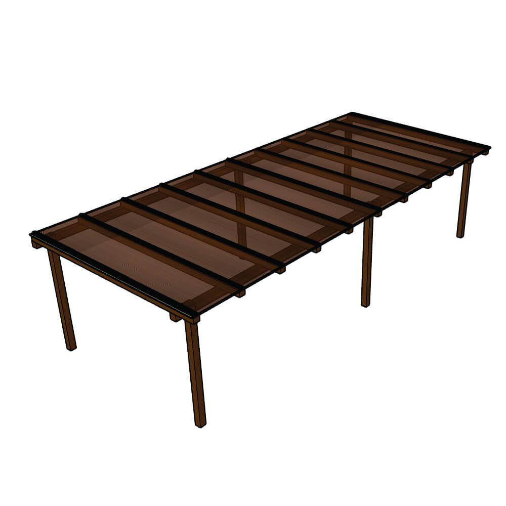 Kit Policarbonato Bronze 6mm 7,00m X 3,00m - Perfis Naturais - 1