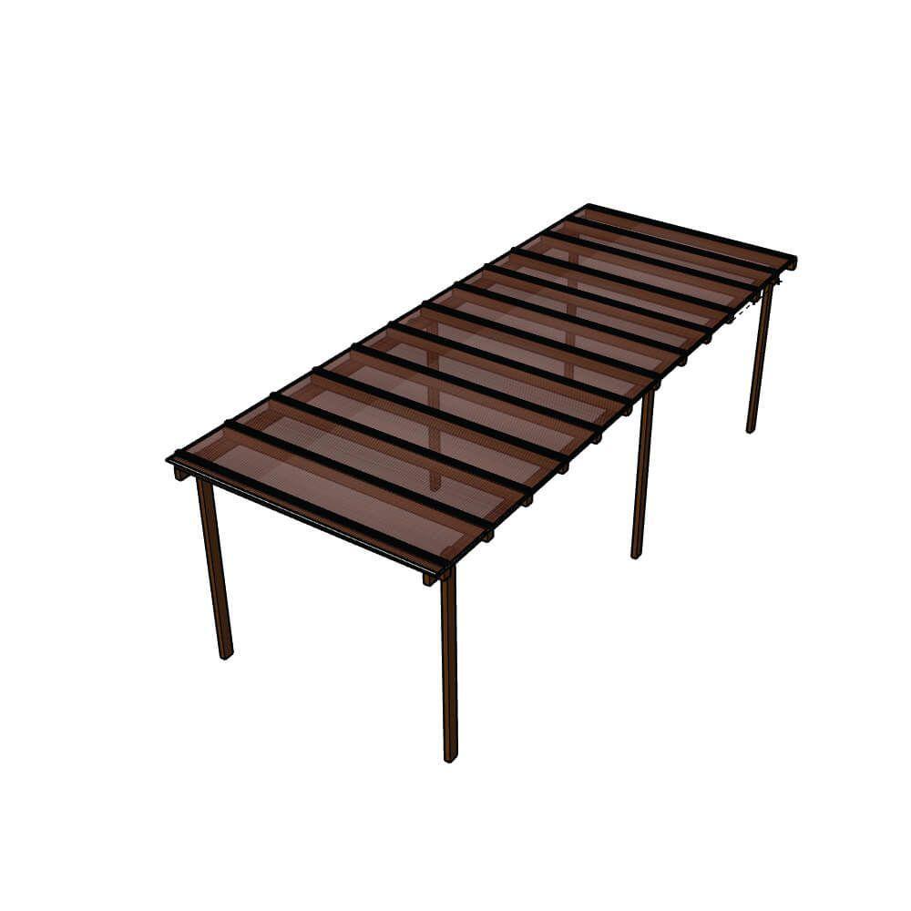 Kit Policarbonato Bronze 6mm 8,00m X 3,00m - Perfis Naturais - 1