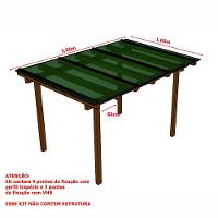 Kit Policarbonato Verde 4mm 3,00m X 1,00m - Perfis Naturais - 5